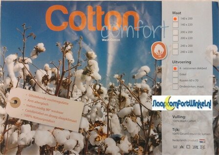 Cotton Comfort Wash Katoen 4-seizoenen dekbed